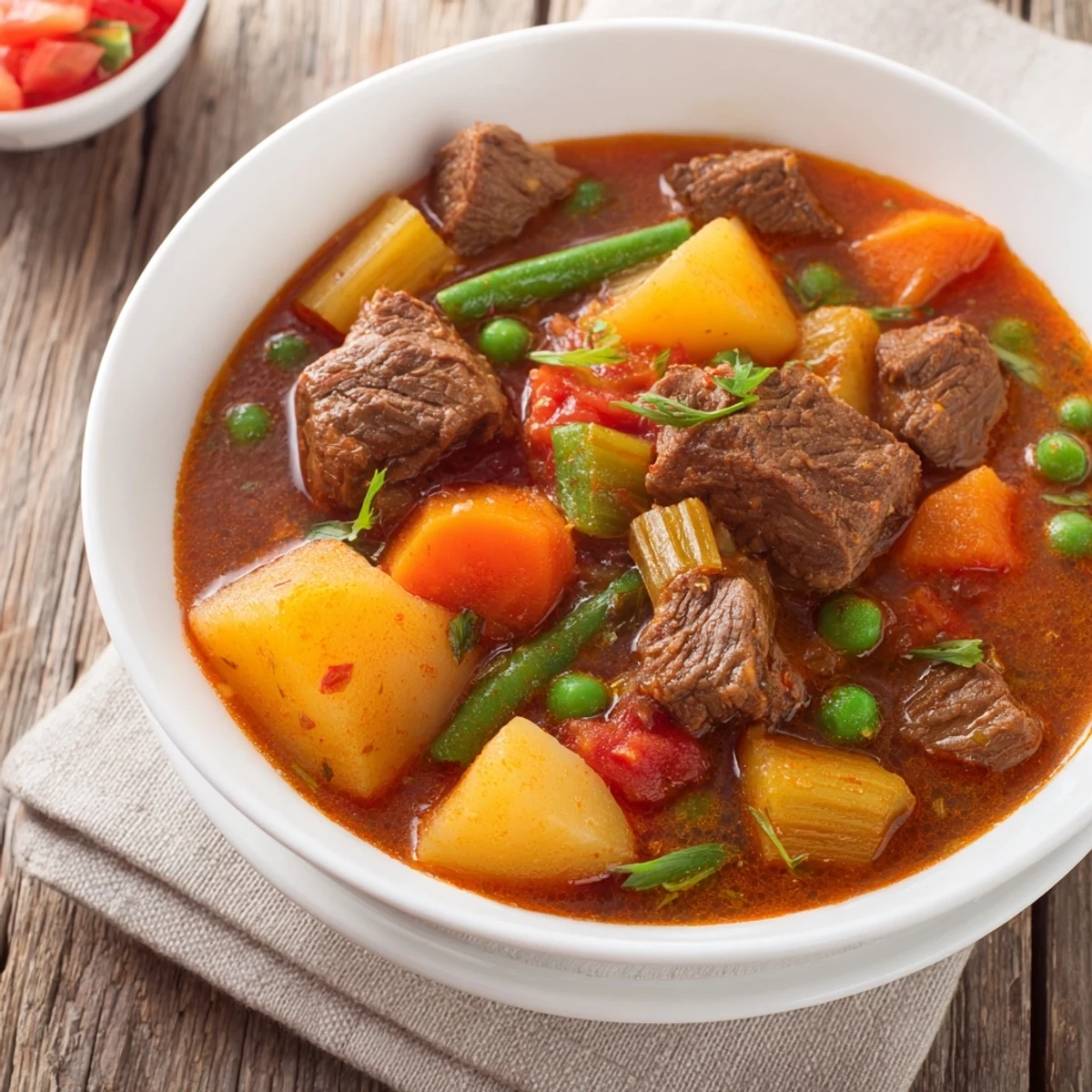 Deep, rich broth and tender beef dominate this One-Pot Hearty Beef and Barley Soup image.
