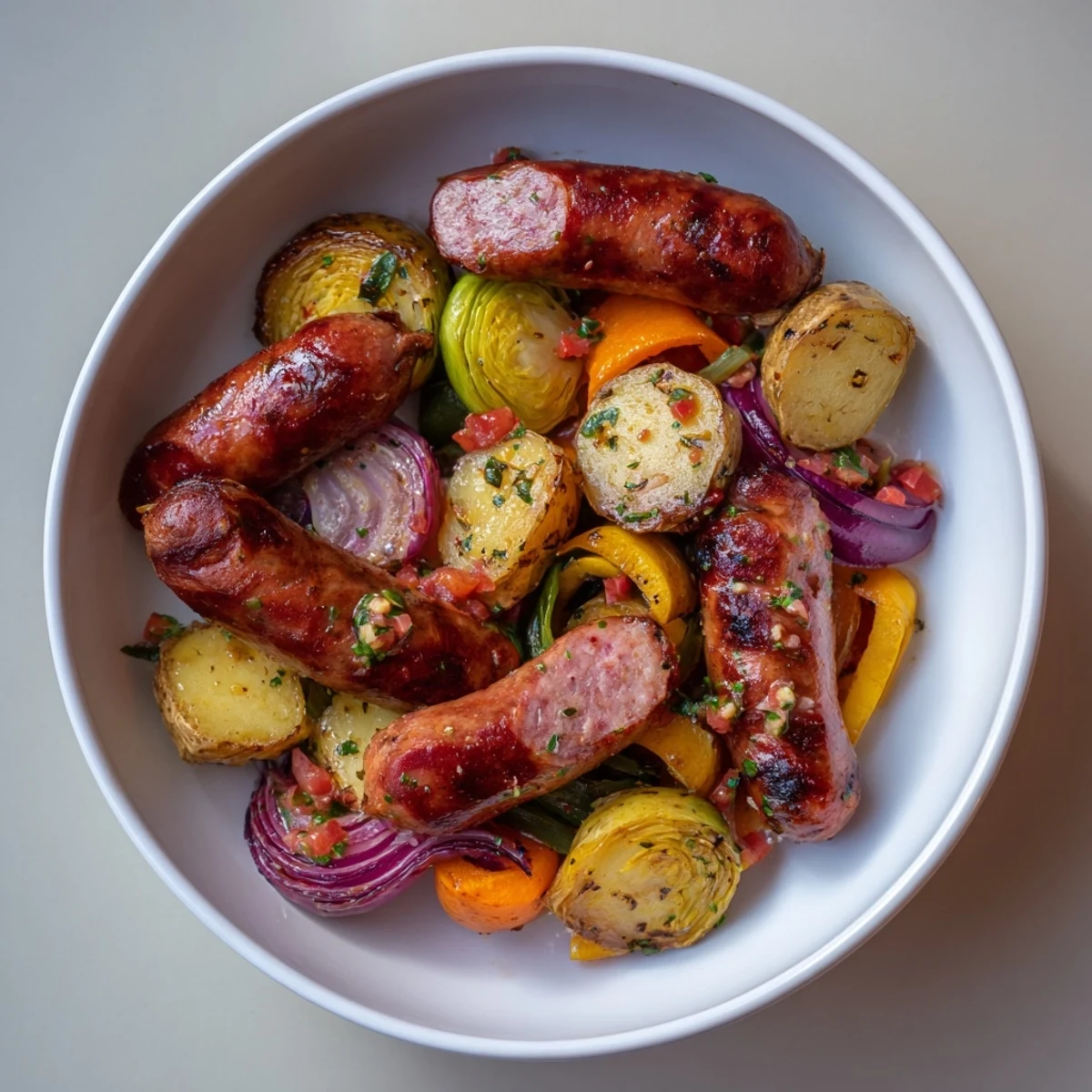 All-in-One Sausage Cabbage Bake
