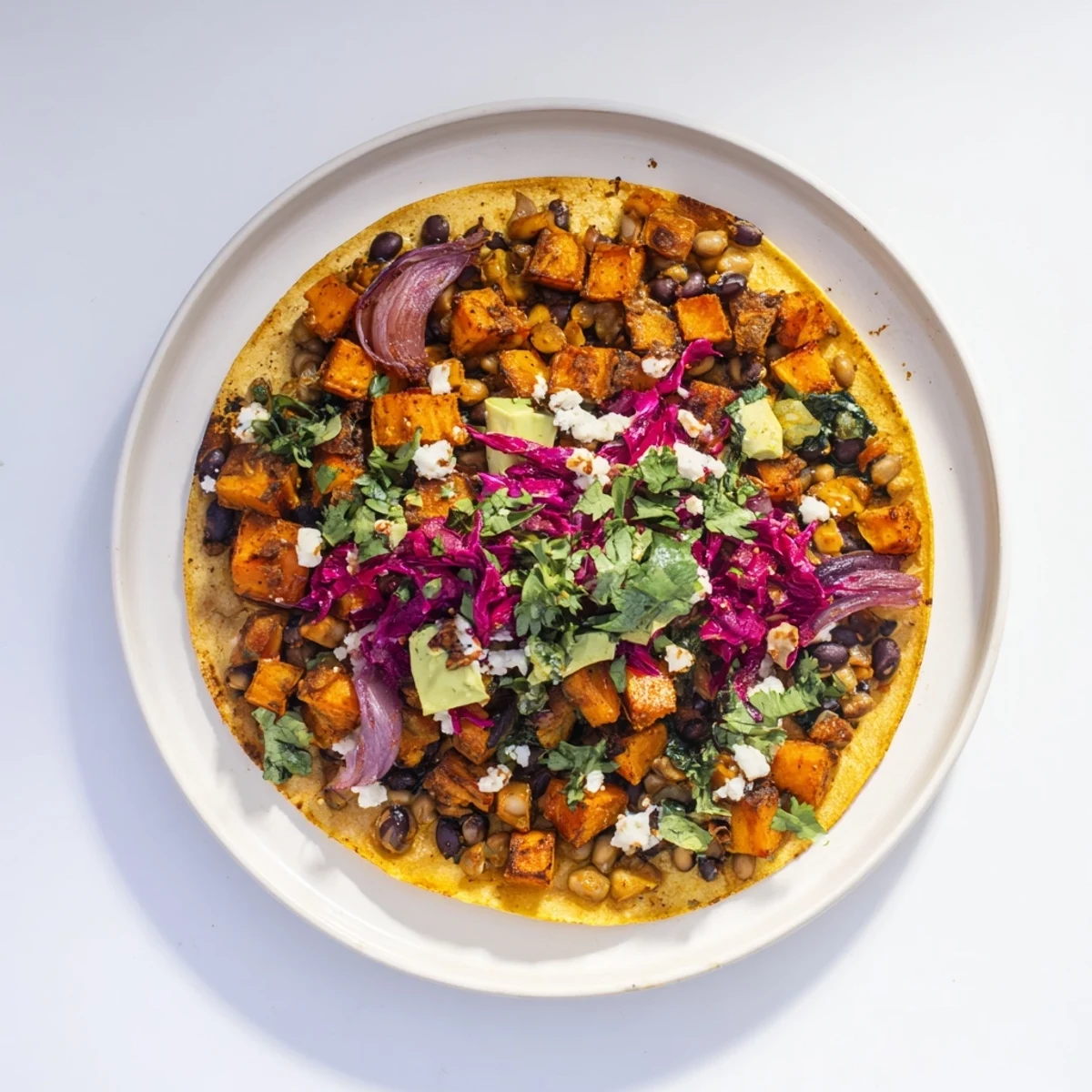 Golden roasted sweet potatoes and black beans filling fluffy corn tortillas in these quick tacos.