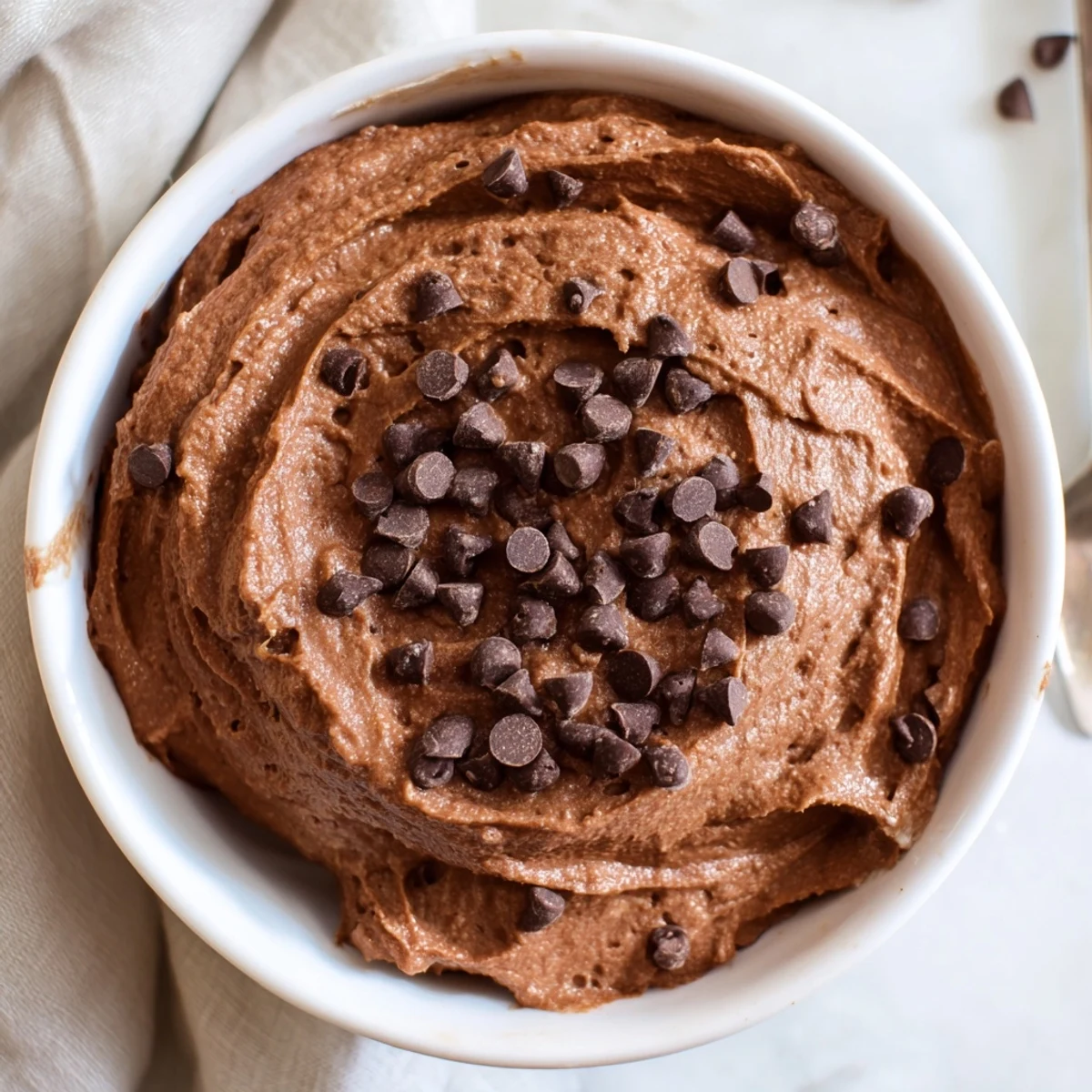 Creamy gluten-free brownie batter dip, richly chocolatey, perfect with fresh fruit and pretzels.