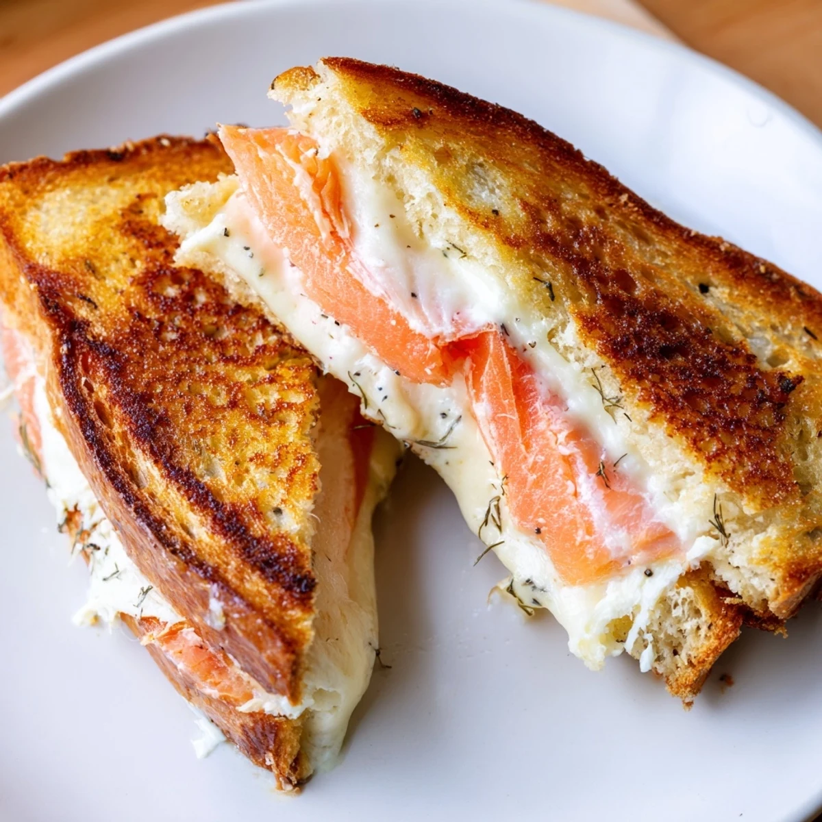 Imagine a perfectly toasted Smoked Salmon Grilled Cheese oozing with creamy cheese and savory salmon.