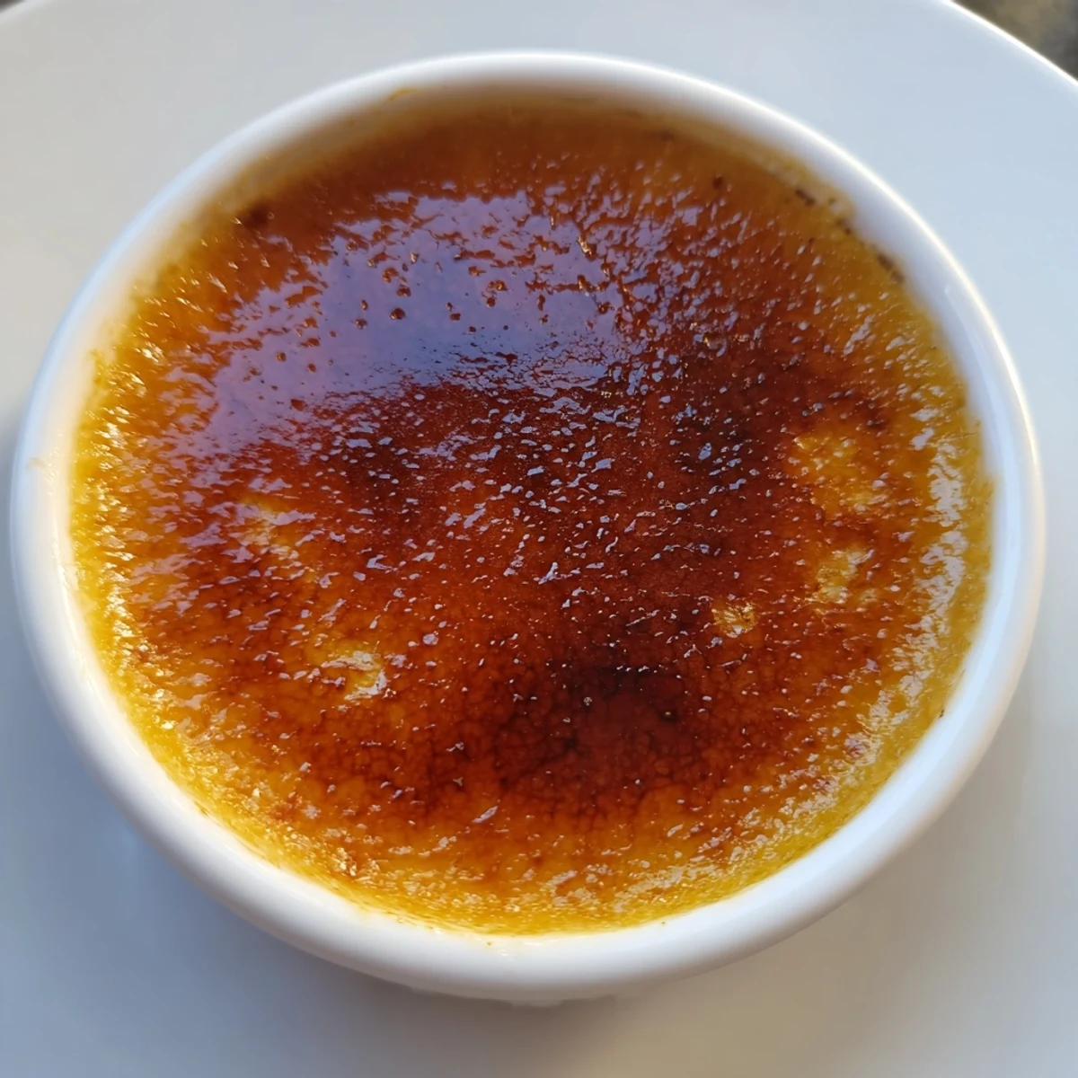 Golden, crisp 3-Ingredient Crème Brûlée with a creamy custard base, perfect for dessert.