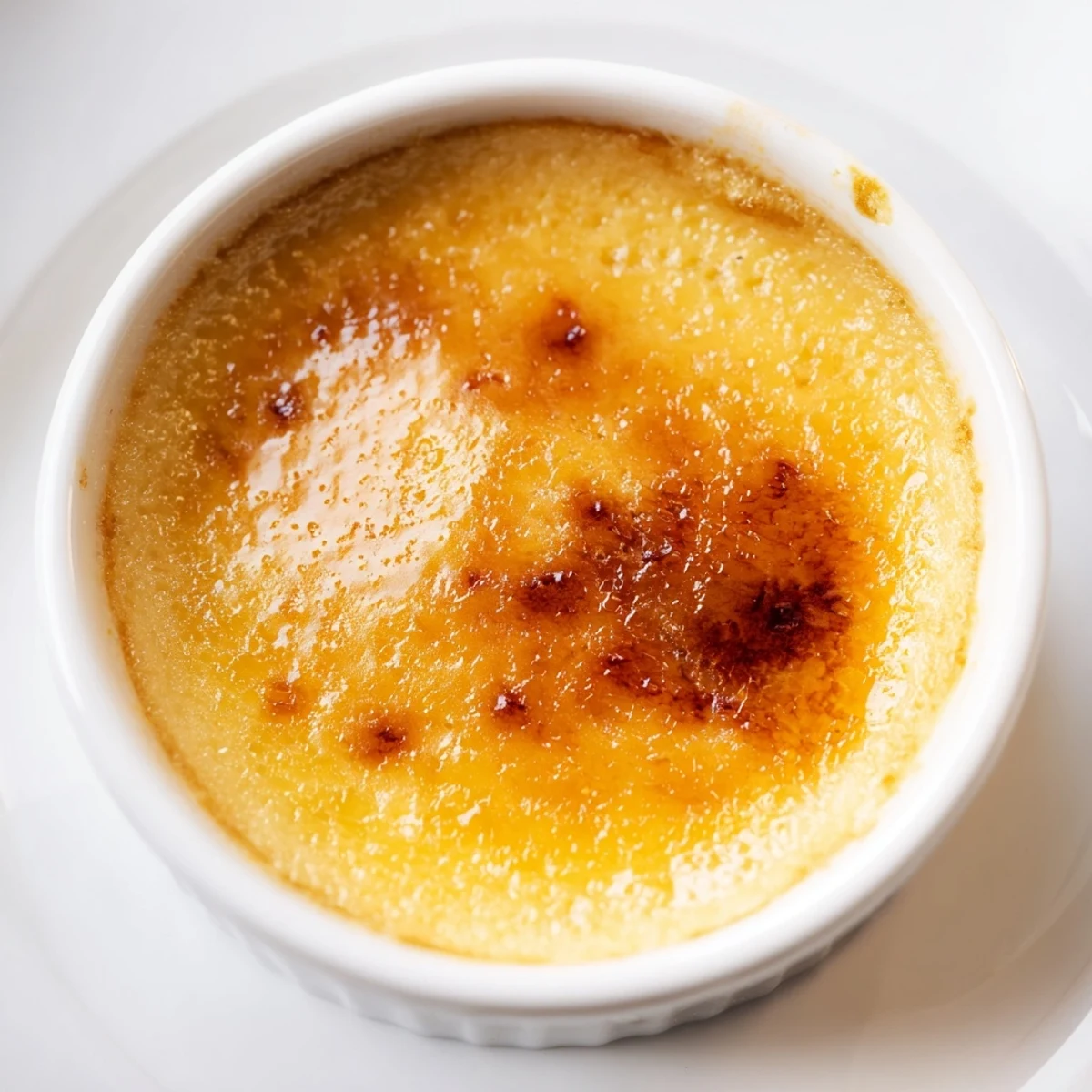 The caramelized sugar topping crackles on this simple 3-Ingredient Crème Brûlée, ready to enjoy.