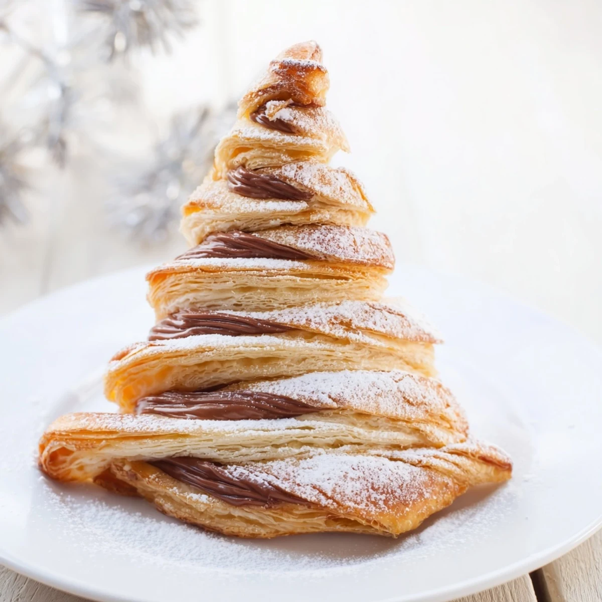 Golden-baked Nutella Pastry Christmas Trees, perfectly flaky and delicious for holiday dessert with family.