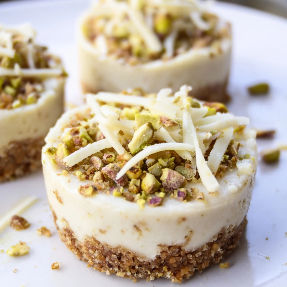 These elegant Pistachio Cheesecake Bites have a rich, pistachio filling, perfect for entertaining with a hint of lemon.