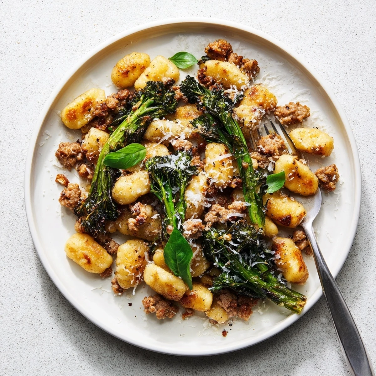 Sizzling Sheet Pan Gnocchi Bake straight from the oven, garnished with Parmesan and herbs, ready for a family dinner.