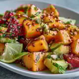 Fresh tropical fruit cups with juicy mango, pineapple, and watermelon, finished with zesty lime and Tajín spice.