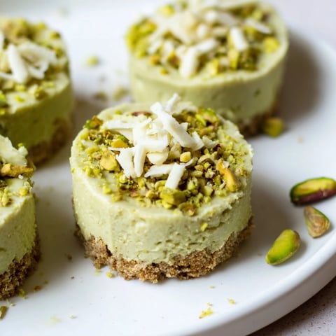 Vibrant Pistachio Cheesecake Bites—a creamy, pistachio-filled dessert with a luscious, bite-sized appeal.