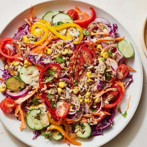 Rainbow Salad with Tahini Dressing