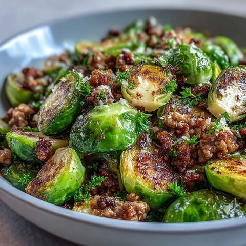 Freshly squeezed lemon juice brightens the one-pan Brussels Sprouts & Ground Turkey Skillet dinner.