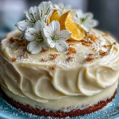 Zesty Lemon Sunshine Cake frosted with cream cheese, a sweet celebration centerpiece.