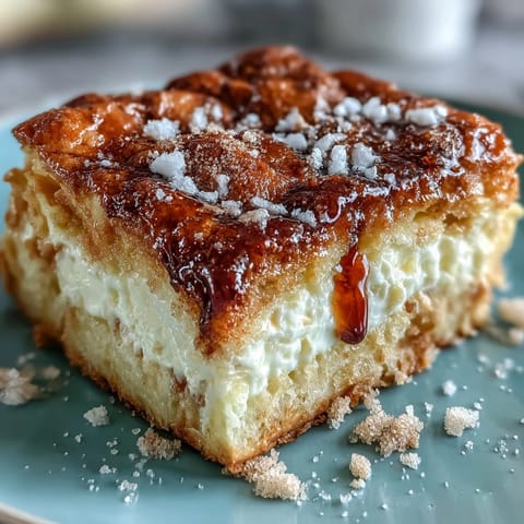 Golden Easy Cinco de Mayo Sopapilla Cheesecake Bars glistening with cinnamon sugar.