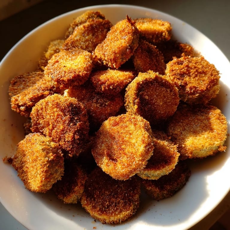 Close-up of freshly baked crispy zucchini rounds, a veggie appetizer with flavor and texture.