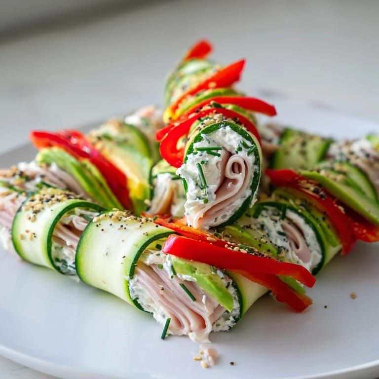 Deliciously stacked Cucumber Roll-Ups offer a refreshing crunch with creamy textures and satisfying flavors.