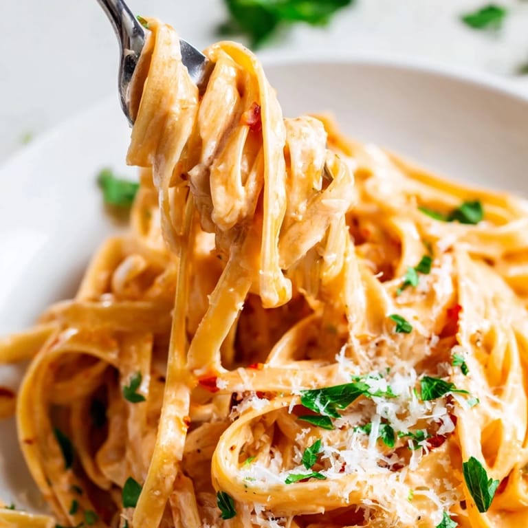 A bowl of Sriracha Honey Pasta served with a crisp salad and a glass of white wine for dinner.