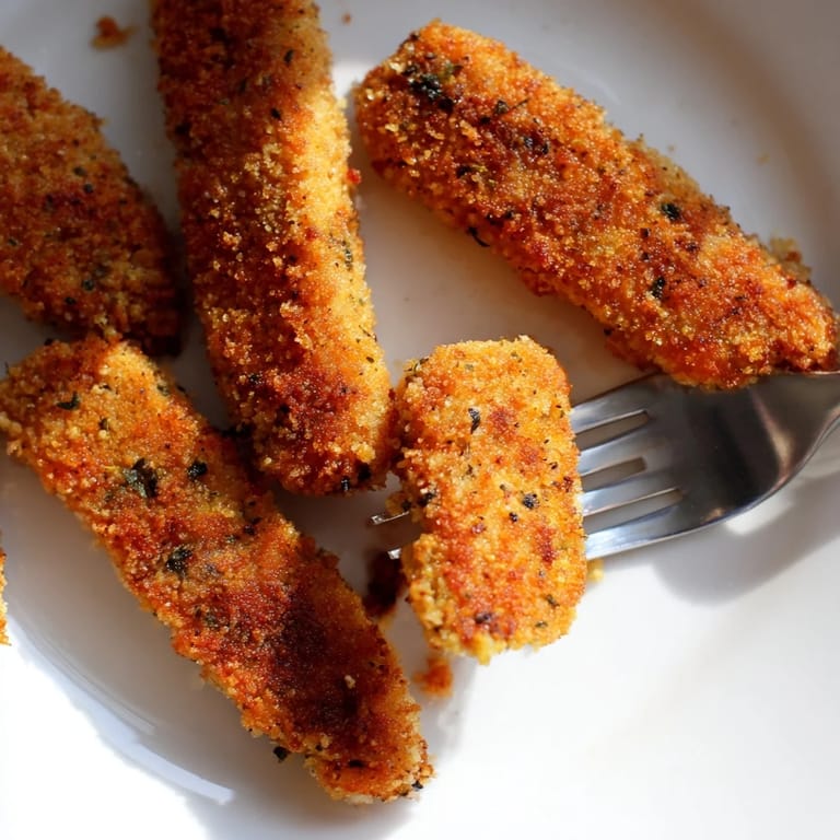 Oven-baked Crispy Panko Chicken Strips served on a rustic plate, ready for dipping into honey mustard or creamy ranch dressing.