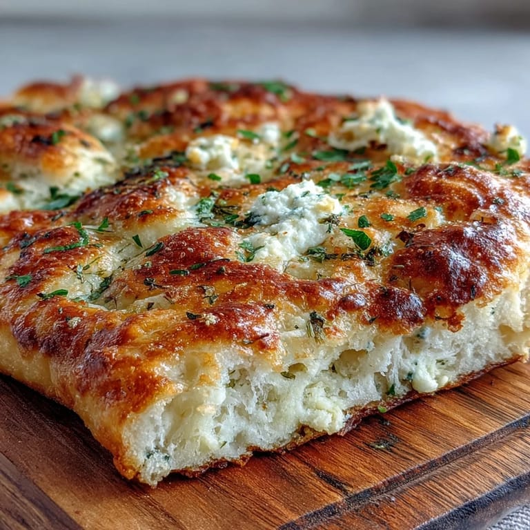 Warm, bubbly Fluffy Cottage Cheese Flatbread stacked on a plate, ready to be served with creamy hummus or dip.