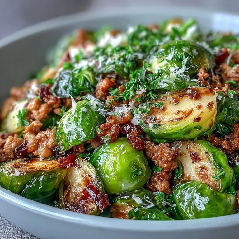 Tender sprouts and garlic-infused turkey create a hearty, gluten-free weeknight meal for four.