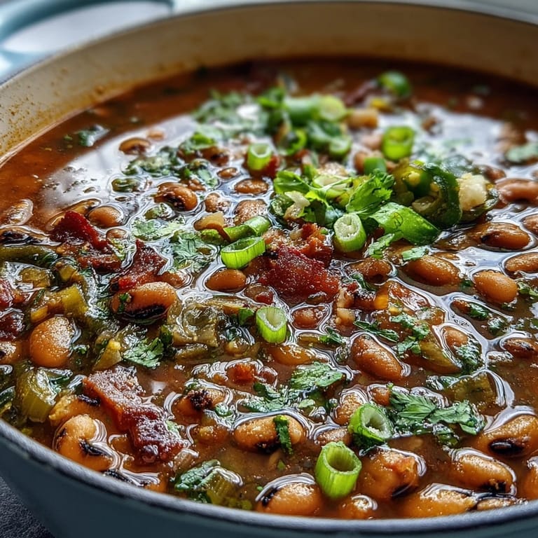 Southern style Big Pot of Texas Black-Eyed Peas served in a rustic bowl beside warm cornbread.