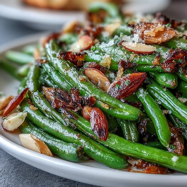 Tender green beans roasted with garlic and finished with lemon zest, perfect for a flavorful holiday table.