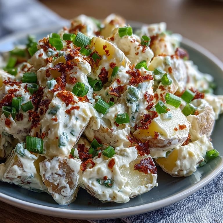 Classic Deviled Egg Potato Salad featuring hard-boiled eggs, crunchy celery, and smoky paprika, a must-have side for picnics and barbecues.
