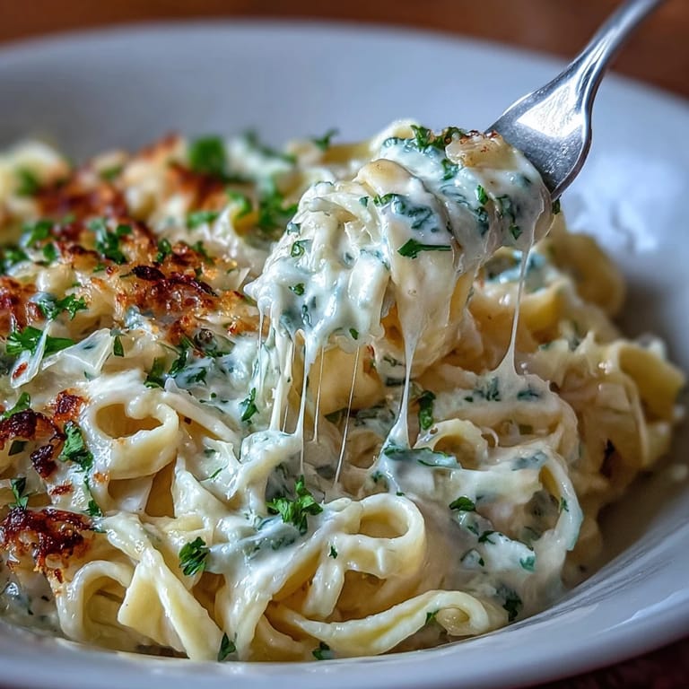 Enjoy this hearty Creamy Cabbage Alfredo, a weeknight dinner favorite ready to serve.