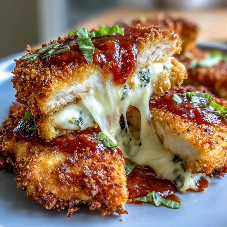 Delicious Air Fryer Chicken Parmesan, perfectly breaded and bubbling with Italian-American flavor.