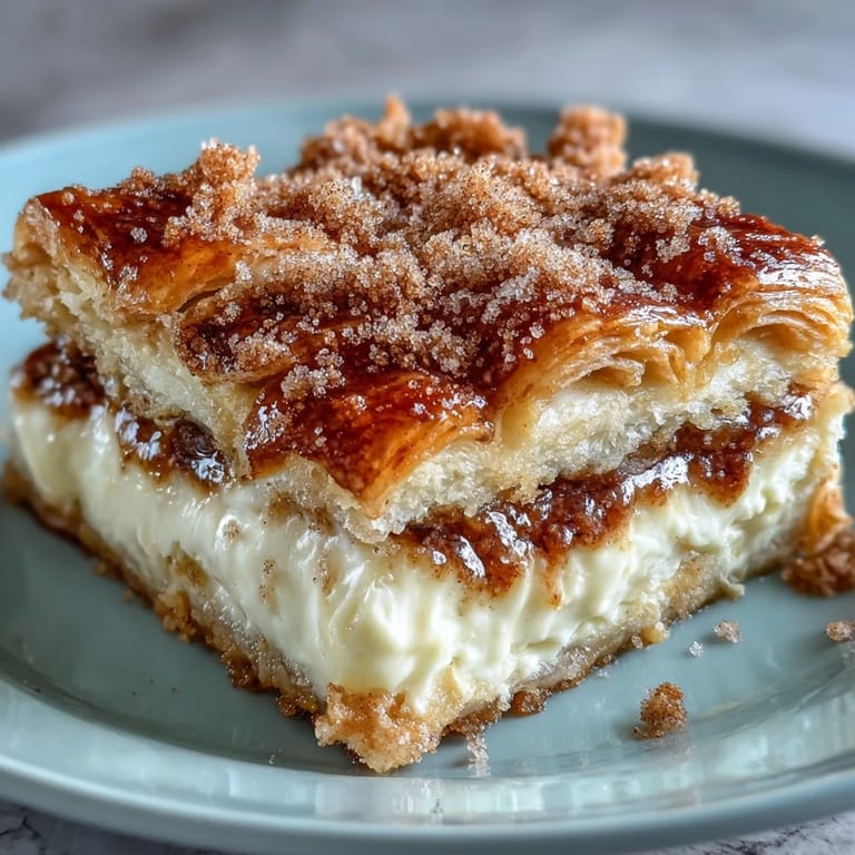 Cheesy, flaky Easy Cinco de Mayo Sopapilla Cheesecake Bars ready to be sliced.