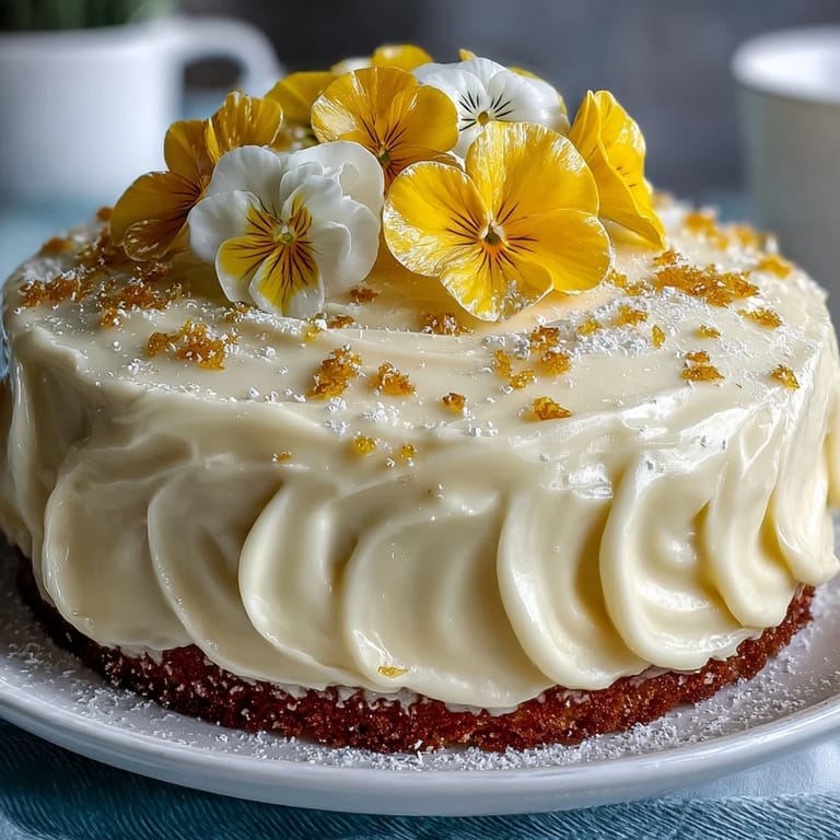 Light, homemade Lemon Sunshine Cake, a perfect dessert adorned with vibrant florals.