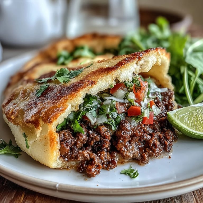 Fluffy cloud bread shells filled with tender taco meat and a bright salsa garnish.