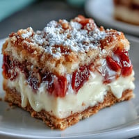 Golden Rhubarb Custard Bars with shortbread crust, baked to perfection.