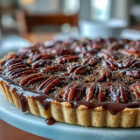 Decadent Kentucky Derby Chocolate Bourbon Pecan Tart, perfectly baked with gooey filling.
